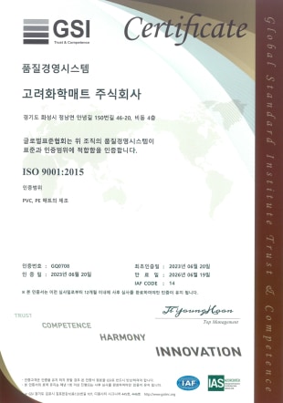 3. ISO Quality Management System Certification